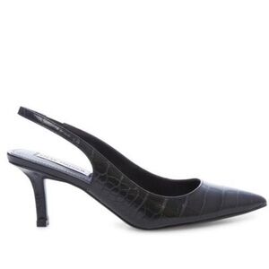 Steve Madden Sling Back Heel | Color: Lynx Black Exotic | Size: 6 | Pointed Toe